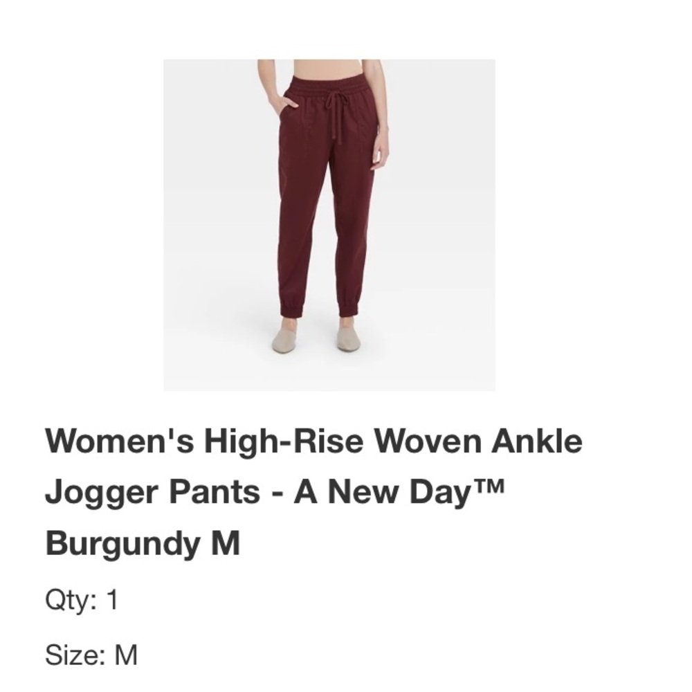 Women’s High Rise Woven Jogger Ankle Pants | Medium | Good Used Condition